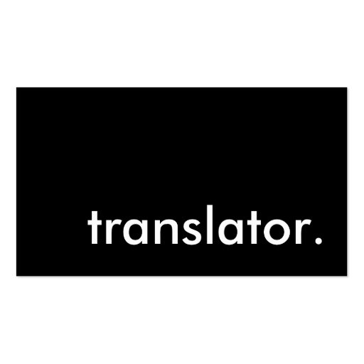 Translator Business Card