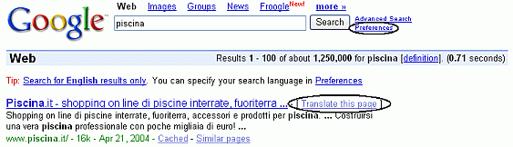 Translator Google Italian