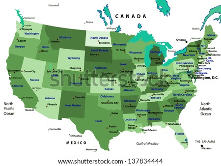 Usa States And Capitals List Map